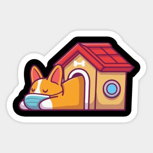 Essential Dog Corgi Good Aim Dog Sticker